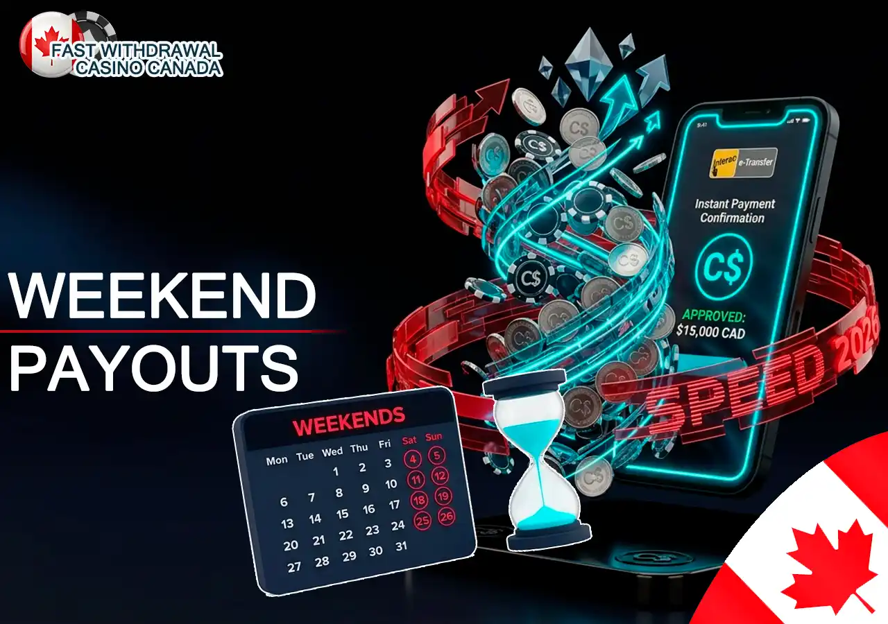 Weekend and holiday casino withdrawal processing times in Canada.