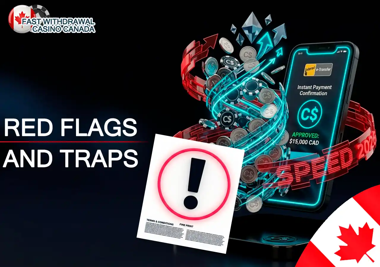 Red flags and traps to avoid when withdrawing money from Canadian casinos.